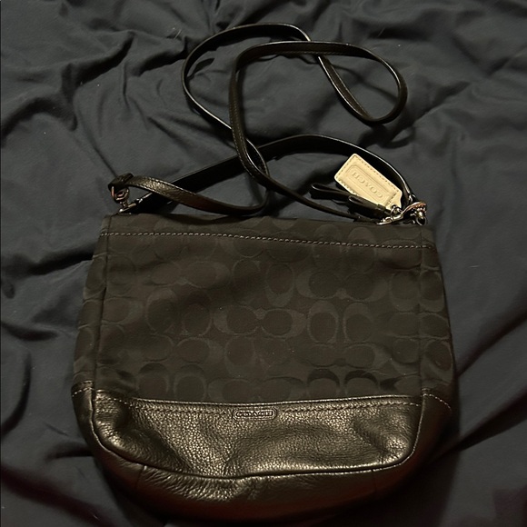 Coach Handbags - Coach Signature Black Crossbody Bag